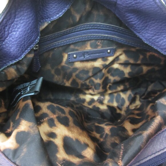 NWT B. Makowsky Purple Leather Shoulder Bag Tote Flaw - Picture 8 of 10